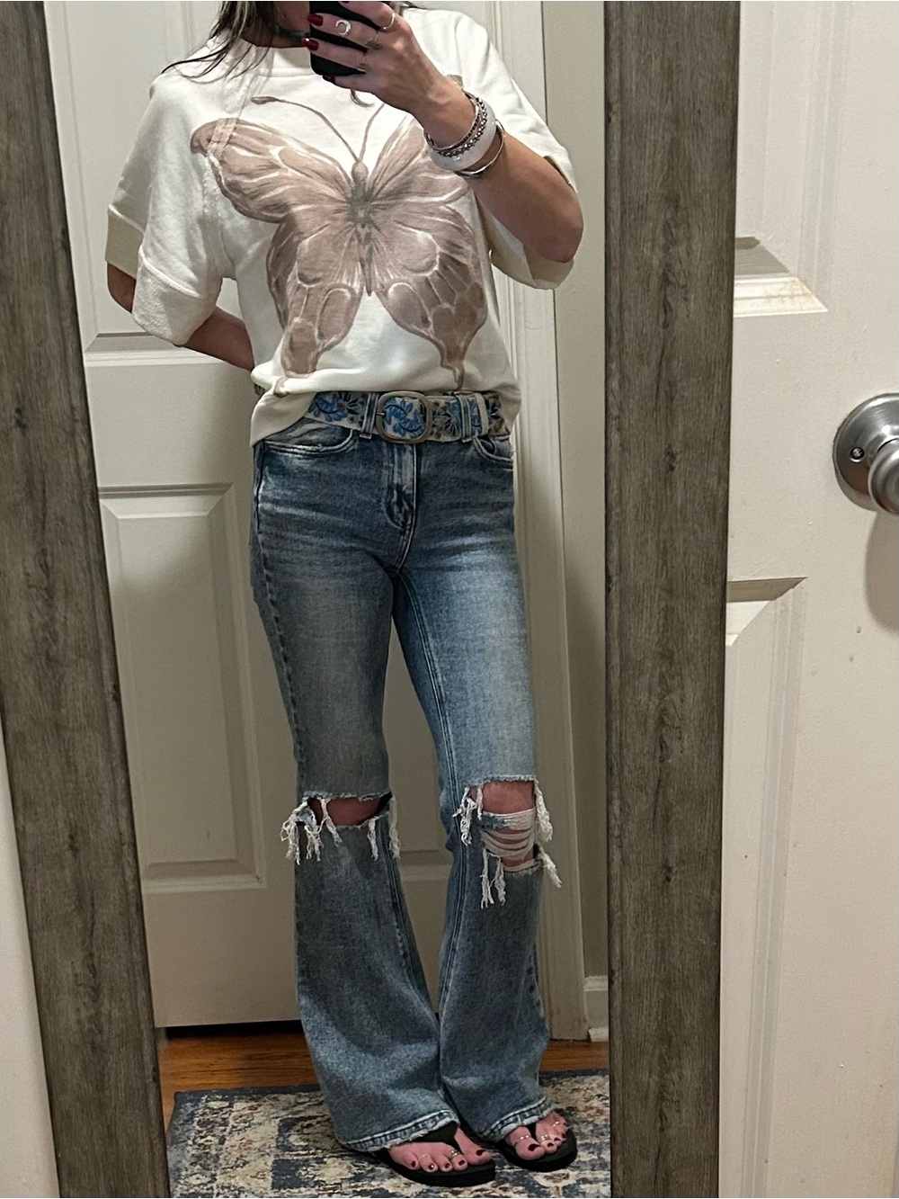 ❌SOLD❌NWT Free People Dahlia Short Sleeve Pullover in Tofu Combo - Picture 6 of 16